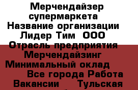 Мерчендайзер супермаркета › Название организации ­ Лидер Тим, ООО › Отрасль предприятия ­ Мерчендайзинг › Минимальный оклад ­ 25 000 - Все города Работа » Вакансии   . Тульская обл.